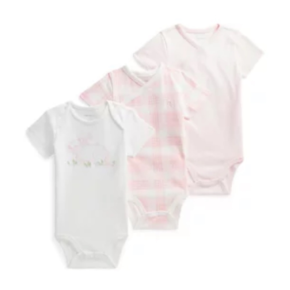 Ralph Lauren Childrenswear
Baby Girls Cotton Bodysuit 3-Pack Size 9 Months